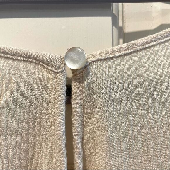 Umgee Eggshell White Long Sleeve Midi Dress with Navy Embellishments Size Medium - Picture 7 of 10